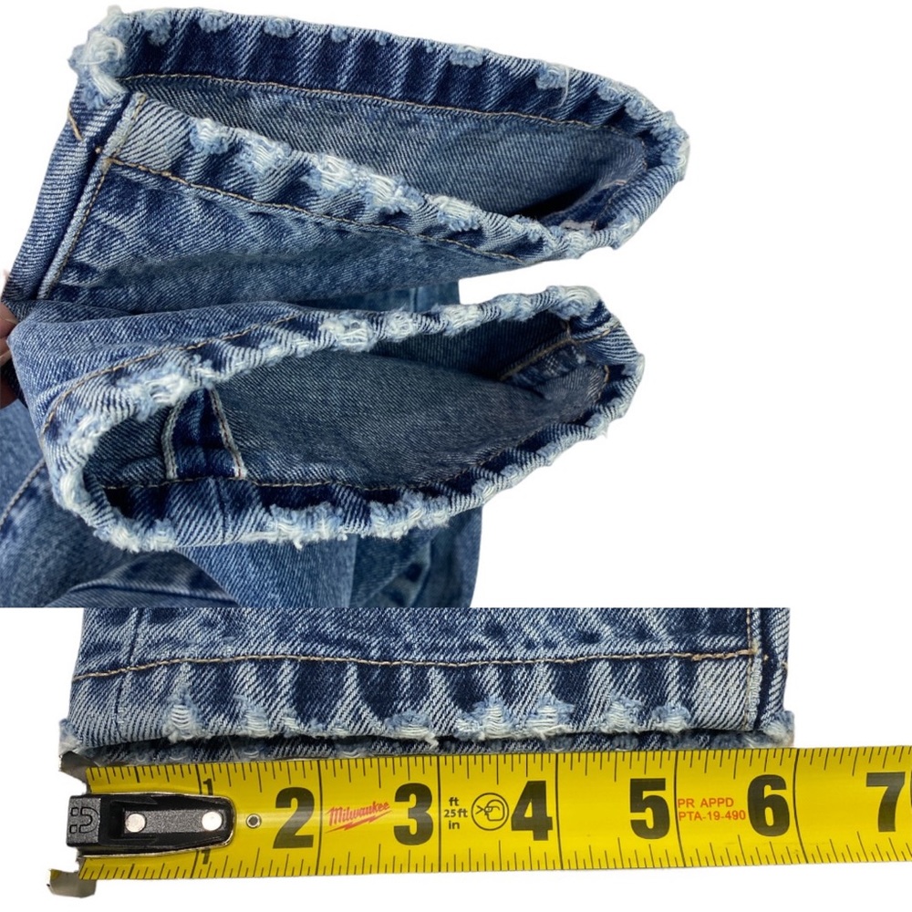 rosa cha Selvedge Jeans Womens Candiani Denim Italy Button Fly Distressed - Picture 15 of 15